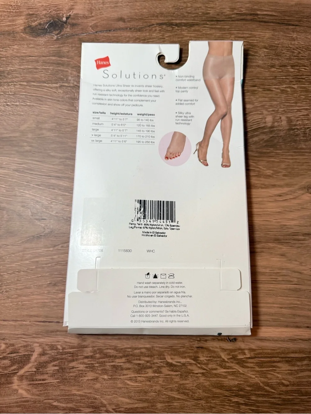 Hanes Solutions Silky Ultra Sheer Toeless Control Top Pantyhose Nude M NIB